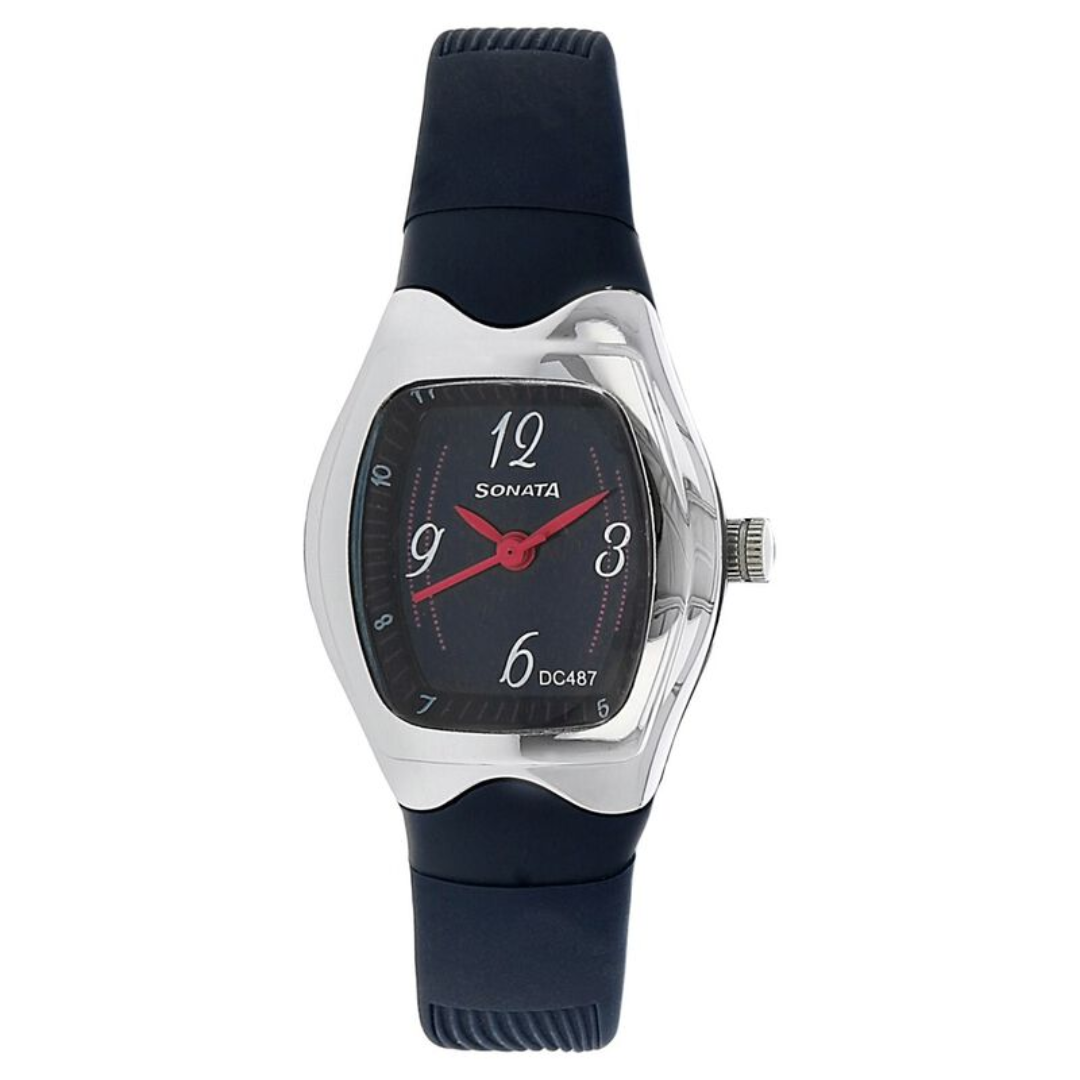 Blue Dial Plastic Strap Watch for Women NR8989PP04 - KRISHNA WATCH COMPANY