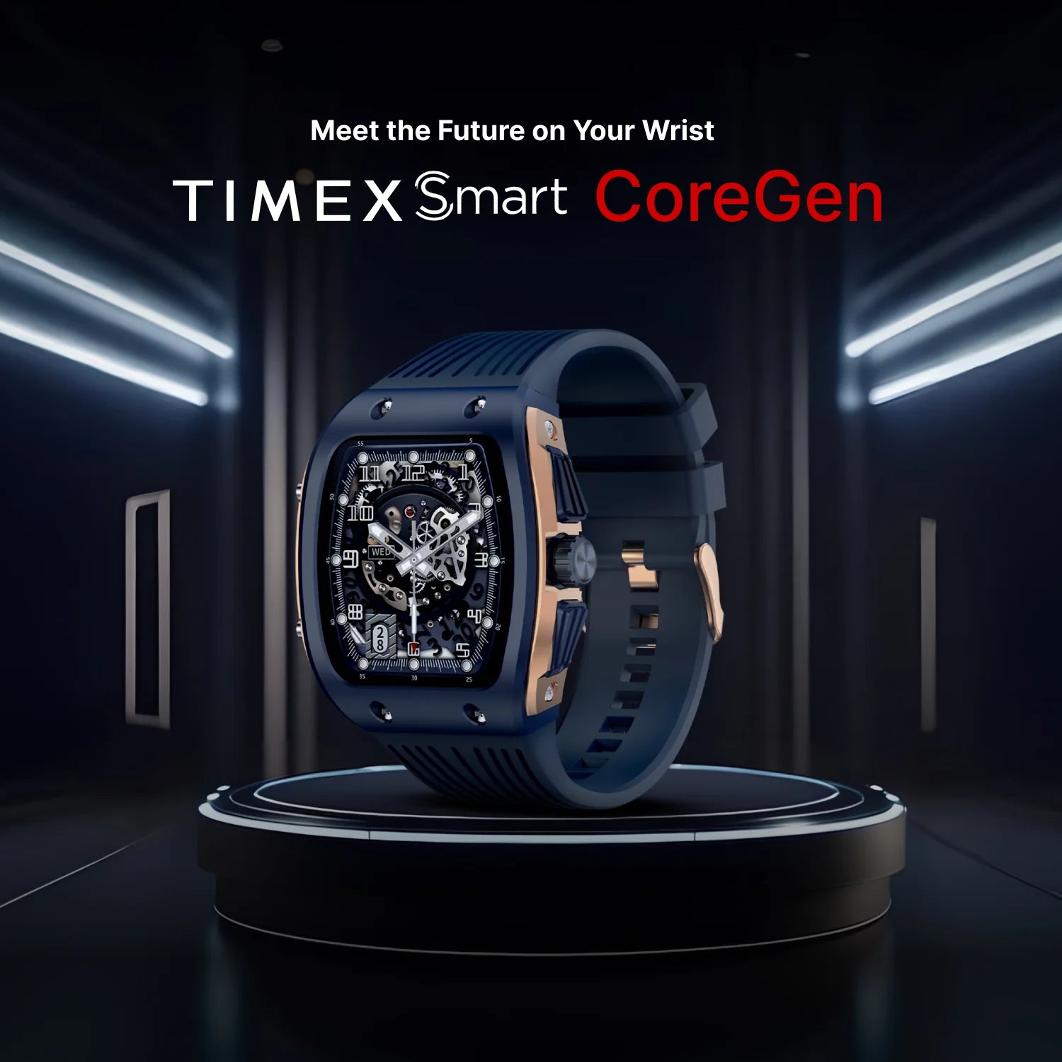 Timex Smart Coregen 1.76" (4.47 cm) Display with Functional Crown and BT Calling Smartwatch For Unisex - TWTXW901T - KRISHNA WATCH COMPANY