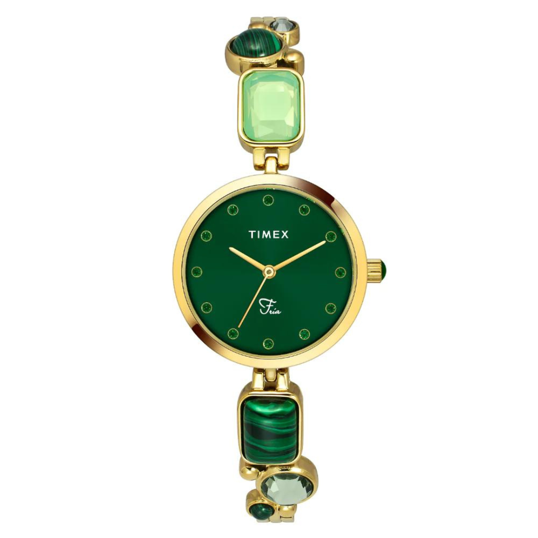 Timex Women Green Round Analog Dial Watch- TWEL17801 - KRISHNA WATCH COMPANY