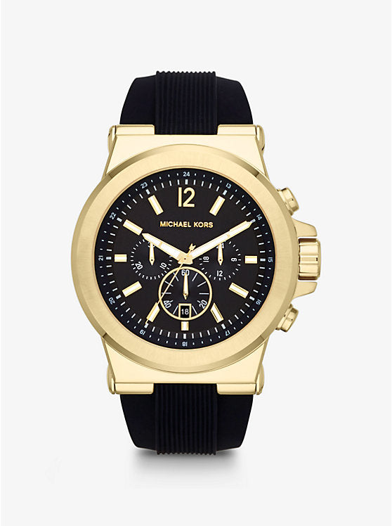 Michael Kors Oversized Dylan Gold-Tone and Silicone Watch MK8325