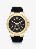 Michael Kors Oversized Dylan Gold-Tone and Silicone Watch - MK8325