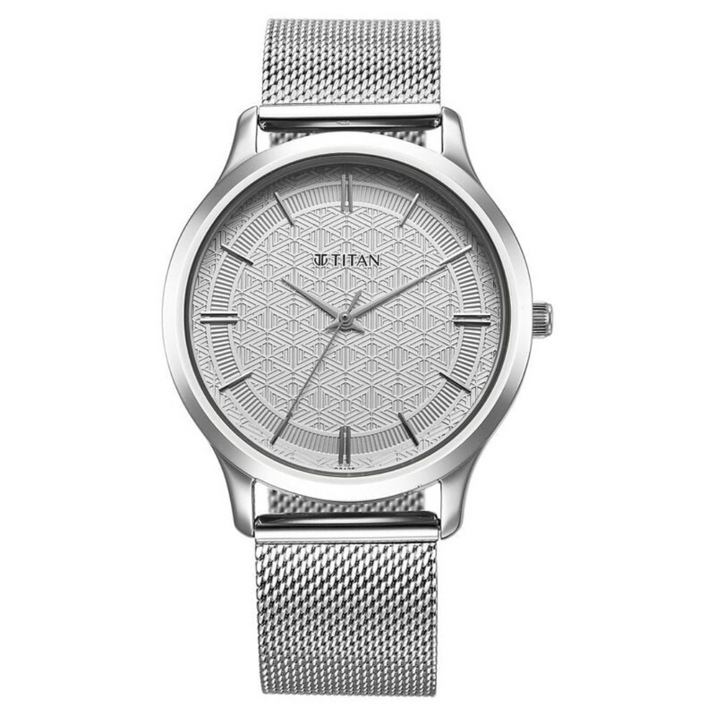 Titan Karishma Quartz Analog Silver Dial Stainless Steel Strap Watch for Men 1825SM09 - KRISHNA WATCH COMPANY