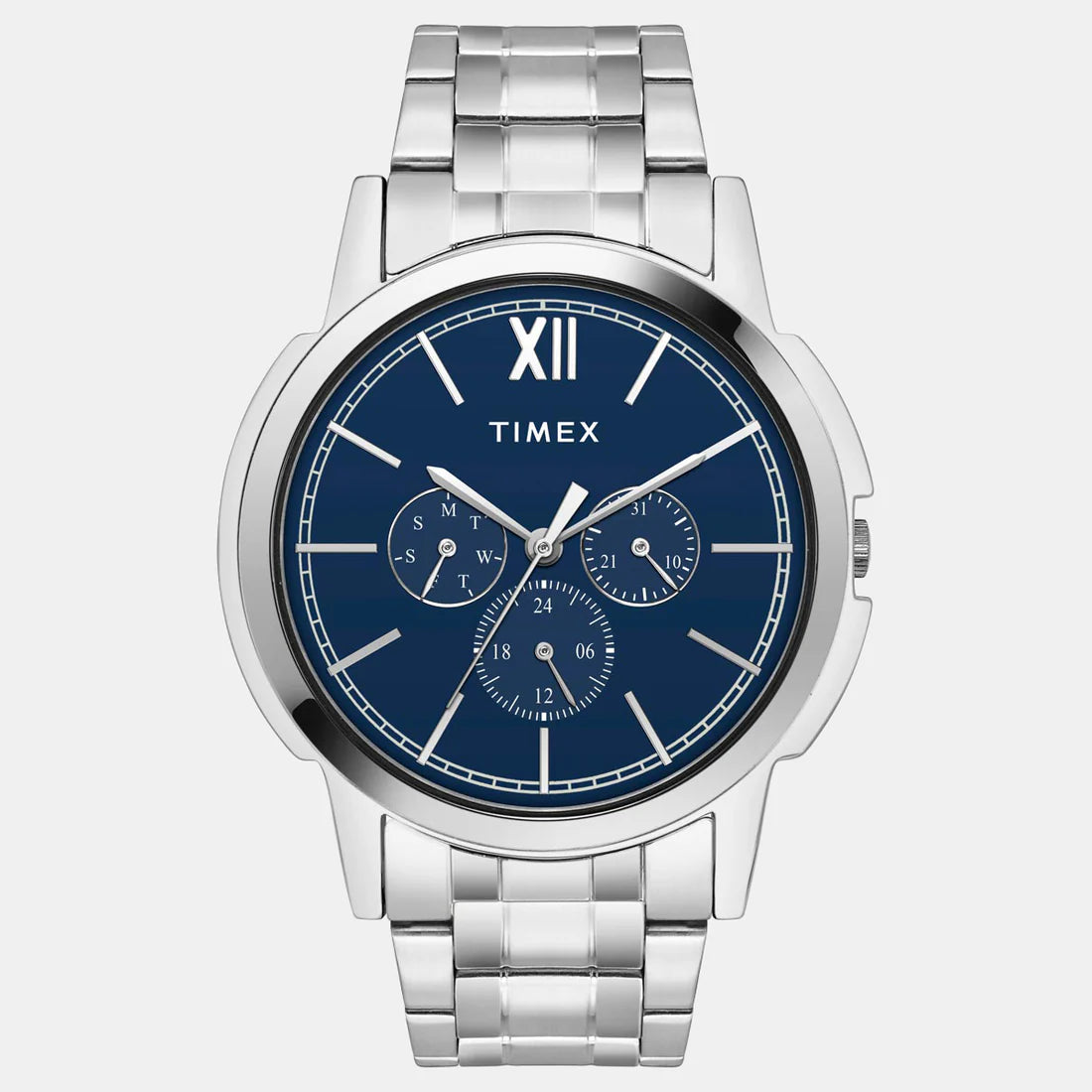 TIMEX Men's Blue Round Chronograph Stainless Steel Watch TW000U321 - KRISHNA WATCH COMPANY
