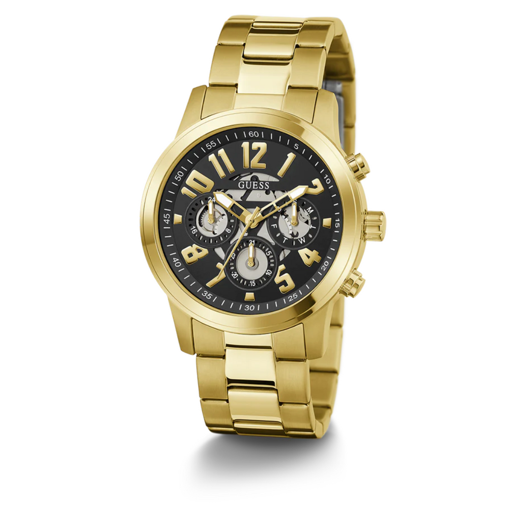 Guess Mens Gold Tone Multi-function Watch GW0627G2 - KRISHNA WATCH COMPANY