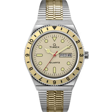 Timex 3 Hands Men's Analog Beige Dial Coloured Quartz Watch, Round Dial With 38 Mm Case Width - TW2V18600U9 - KRISHNA WATCH COMPANY