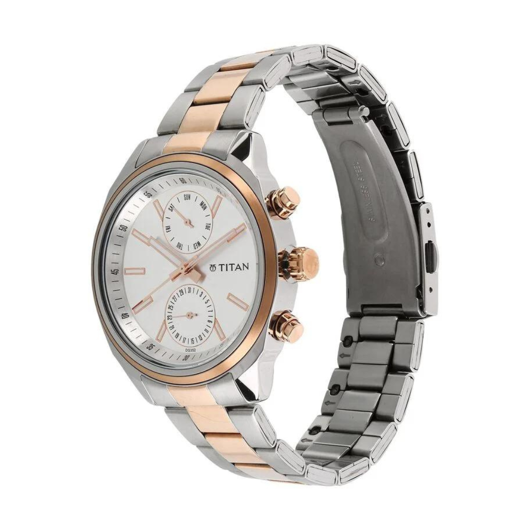 Titan Bandhan White Dial Stainless Steel Strap Watches  - 17332570KM01