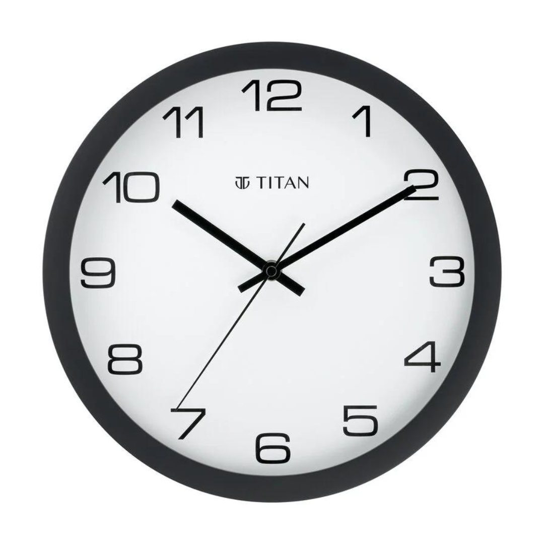 Contemporary White Wall Clock with Silent Sweep Technology - W0020PA01A - KRISHNA WATCH COMPANY