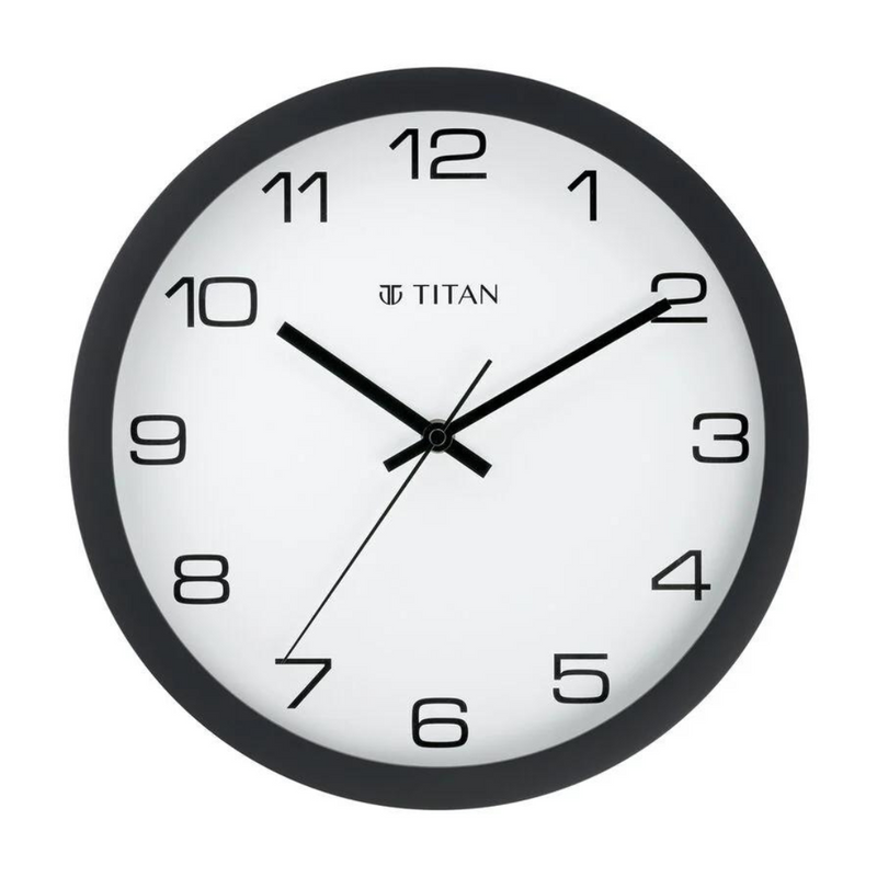 Contemporary White Wall Clock with Silent Sweep Technology - W0020PA01A