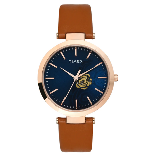 Timex Women Blue Round Analog Dial Watch- TW000X246