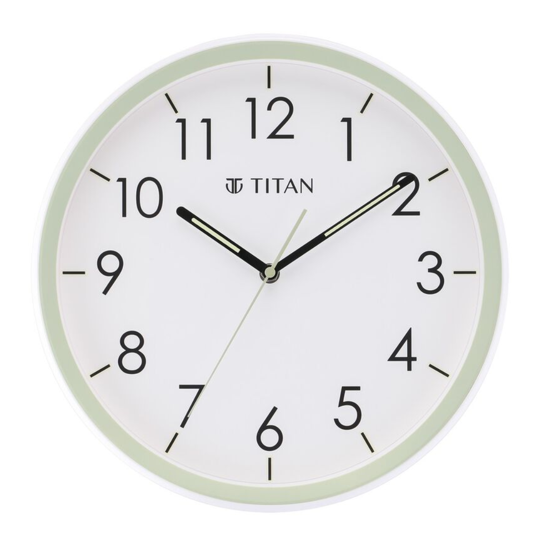 Titan White-Lume Wall Clock: Stylish Nighttime Illumination W0055PA01 - KRISHNA WATCH COMPANY
