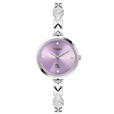Timex Fria Women's Purple Dial Round Analog Brass Dial Watch TWEL18300