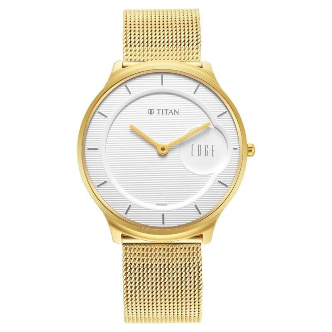 Titan Edge Baseline White Dial Analog Stainless Steel Strap Watch for Men 1843YM01 - KRISHNA WATCH COMPANY