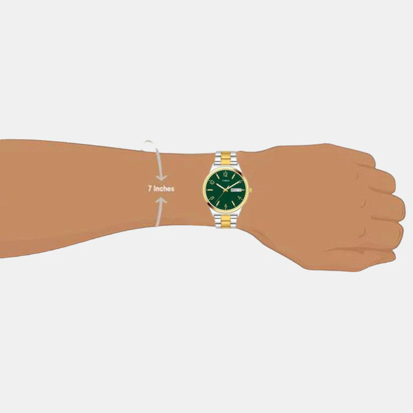 TIMEX CLASSICS COLLECTION PREMIUM QUALITY MEN'S ANALOG GREEN DIAL COLOURED QUARTZ WATCH - TWTG10006 - KRISHNA WATCH COMPANY