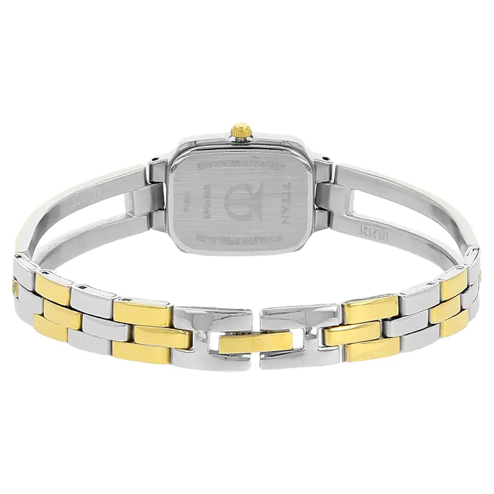 Titan White Dial Two Toned Stainless Steel Strap Watch NK2131BM01 (L103) - KRISHNA WATCH COMPANY