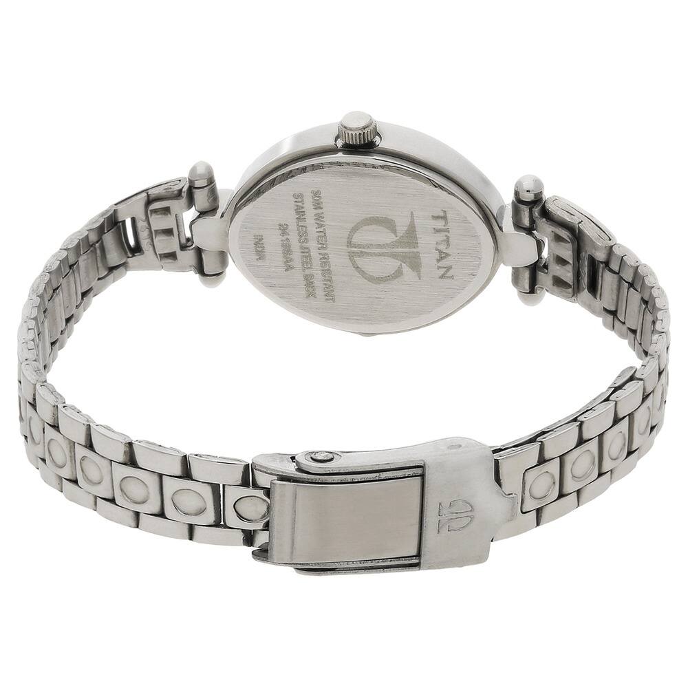 Titan Pink Dial Silver Stainless Steel Strap Watch 2419SM01 (DE875) - KRISHNA WATCH COMPANY