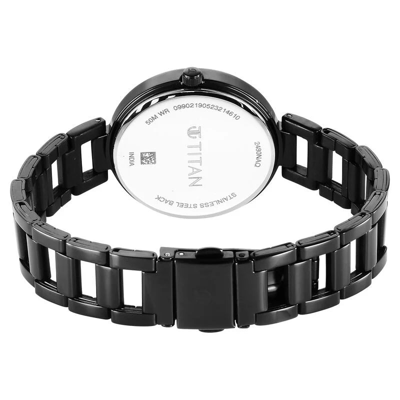 Titan Workwear Quartz Analog Black Dial Black Watch for Women - 2480NM01 - KRISHNA WATCH COMPANY