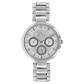 Titan Quartz Analog Silver Dial Stainless Steel Strap Watch for Women NR2480SM03
