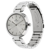 Titan Workwear Silver Dial Women Watch With Stainless Steel Strap 2480SM07