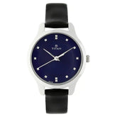 TITAN Workwear Watch with Blue Dial & Leather Strap 2481SL08