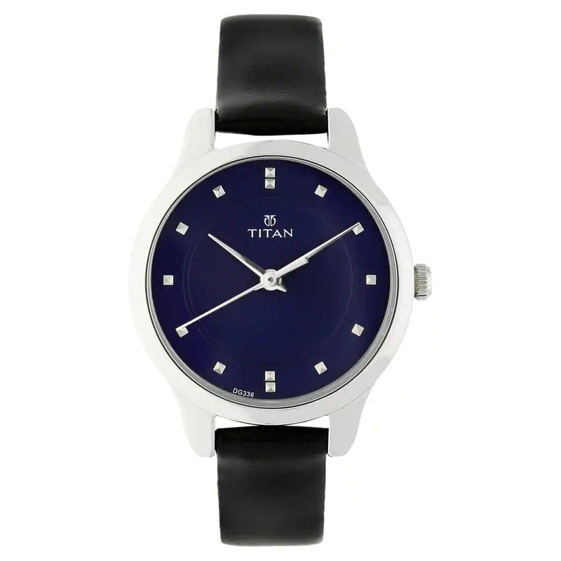 TITAN Workwear Watch with Blue Dial & Leather Strap - 2481SL08