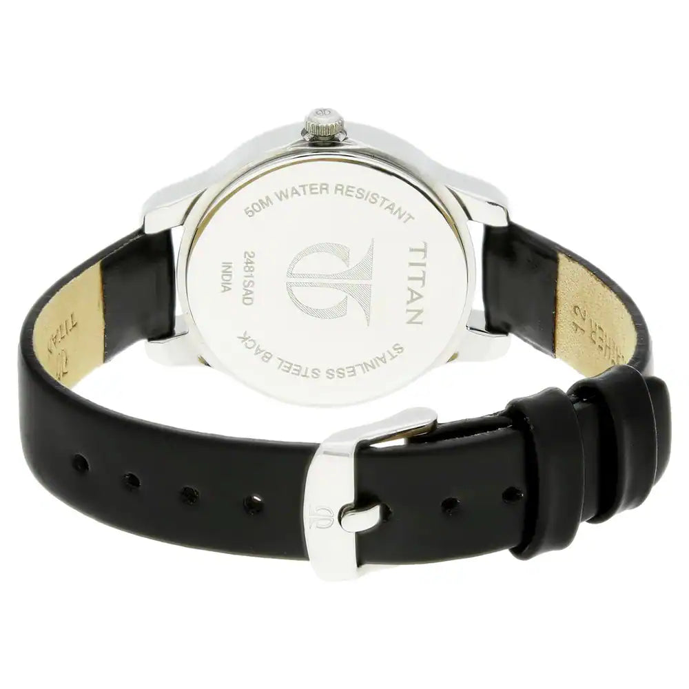 TITAN Workwear Watch with Blue Dial & Leather Strap - 2481SL08 - KRISHNA WATCH COMPANY