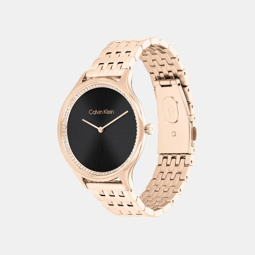 Calvin Klein Quartz Female Analog Black Stainless Steel Watch 25100003 - KRISHNA WATCH COMPANY