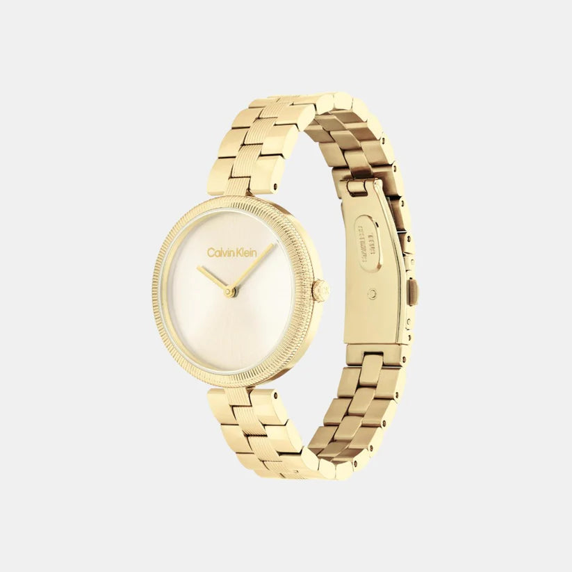 Calvin Klein Women Quartz Analog Light Champagne Dial Stainless Steel Watch 25100014 - KRISHNA WATCH COMPANY