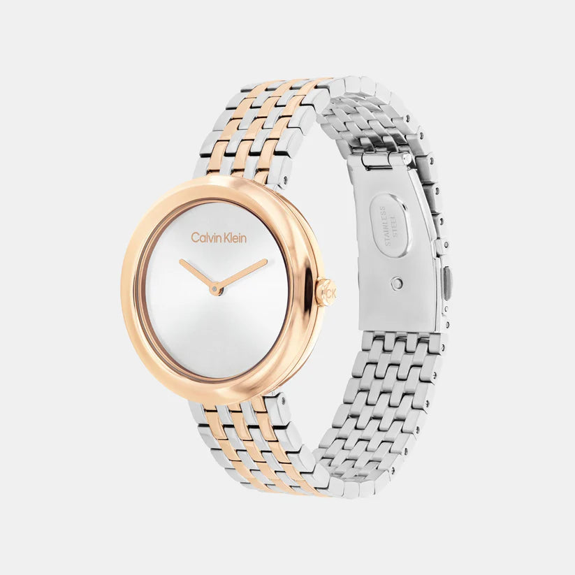 CALVIN KLEIN Twisted Bezel Women Quartz Watch - 25100070 - KRISHNA WATCH COMPANY