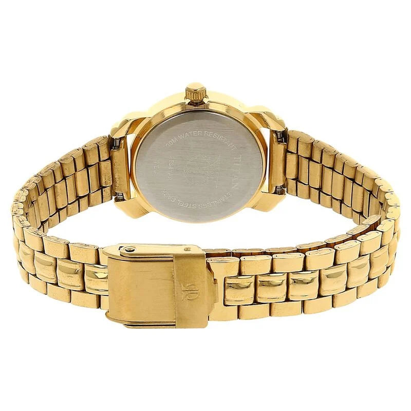 Titan Quartz Analog Champagne Dial Watch for Women - 2534YM01 - KRISHNA WATCH COMPANY