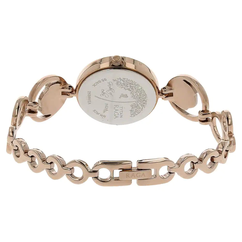 TITAN Raga Garden of Eden Mother of Pearl Metal Strap Watch - 2539KM01