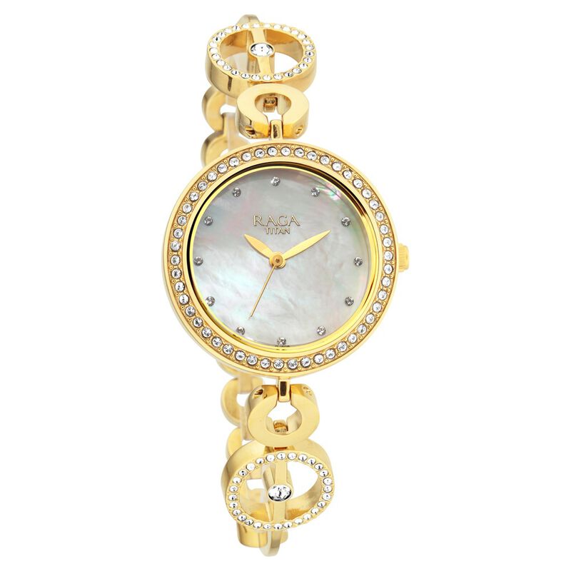 Titan Raga Mother of Pearl Dial Women Watch With Metal Strap NR2539YM02 / NS2539YM02 - KRISHNA WATCH COMPANY