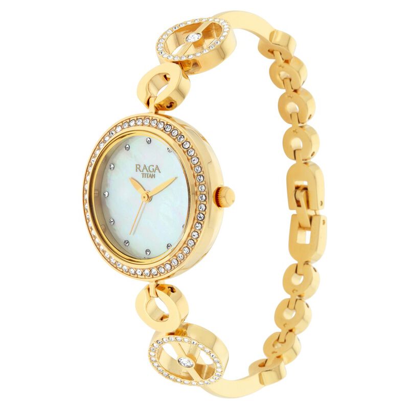 Titan Raga Mother of Pearl Dial Women Watch With Metal Strap NR2539YM02 / NS2539YM02 - KRISHNA WATCH COMPANY