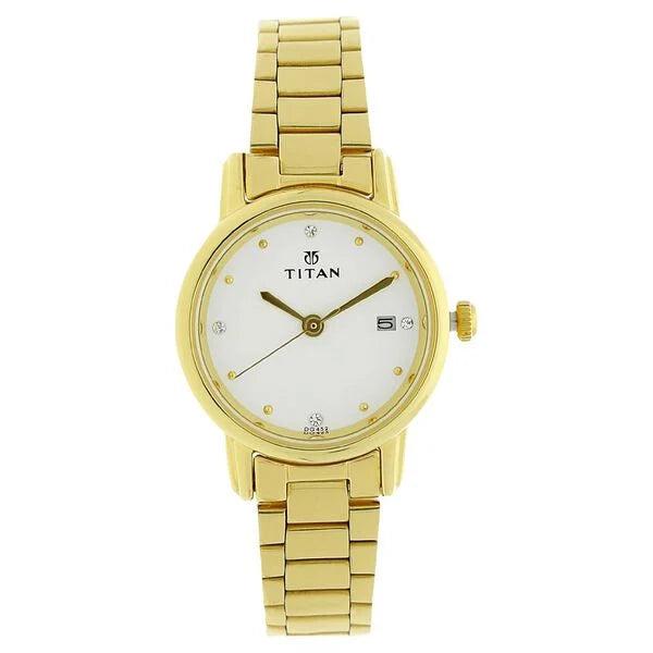 Titan Karishma White Dial Women Watch - 2572YM01 - KRISHNA WATCH COMPANY