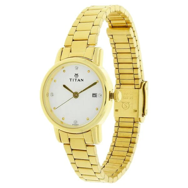 Titan Karishma White Dial Women Watch - 2572YM01 - KRISHNA WATCH COMPANY