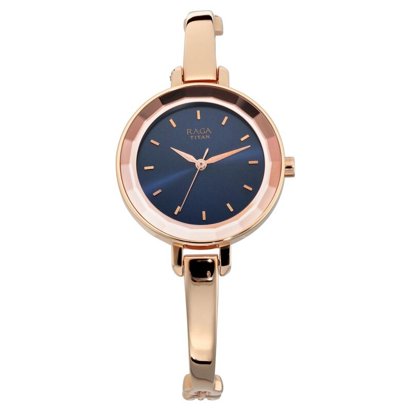 Titan Quartz Analog Blue Dial Metal Strap Watch for Women NR2575WM02 - KRISHNA WATCH COMPANY