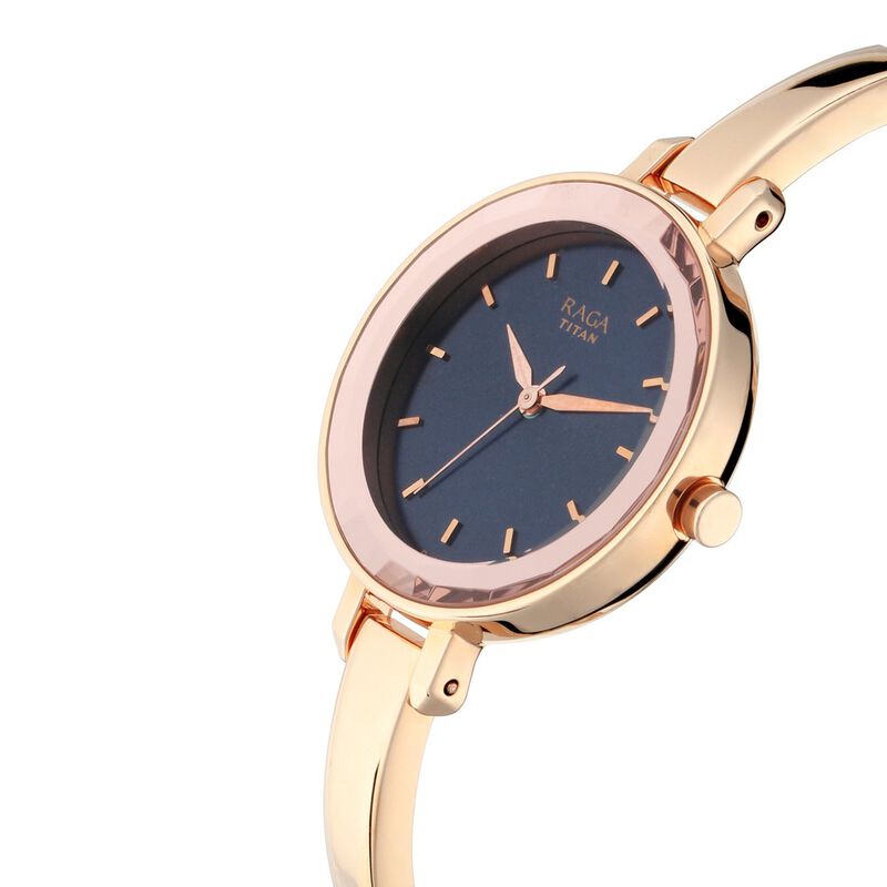 Titan Quartz Analog Blue Dial Metal Strap Watch for Women NR2575WM02 - KRISHNA WATCH COMPANY