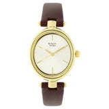 Titan Raga Viva Champagne Dial Analog Leather Strap Watch for Women 2579yl01