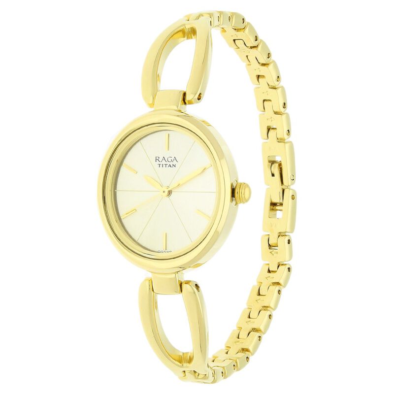 Titan Raga Viva Champagne Dial Women Watch With Metal Strap NR2579YM01 / NS2579YM01 - KRISHNA WATCH COMPANY