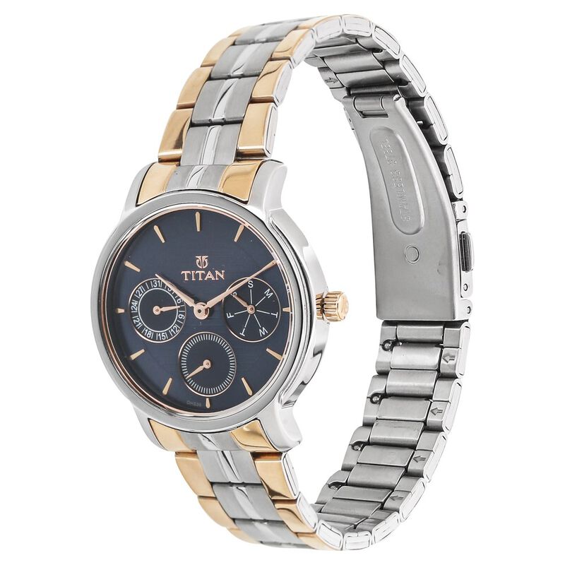 Titan Workwear Blue Dial Women Watch With Stainless Steel Strap / 2589KM02 - KRISHNA WATCH COMPANY