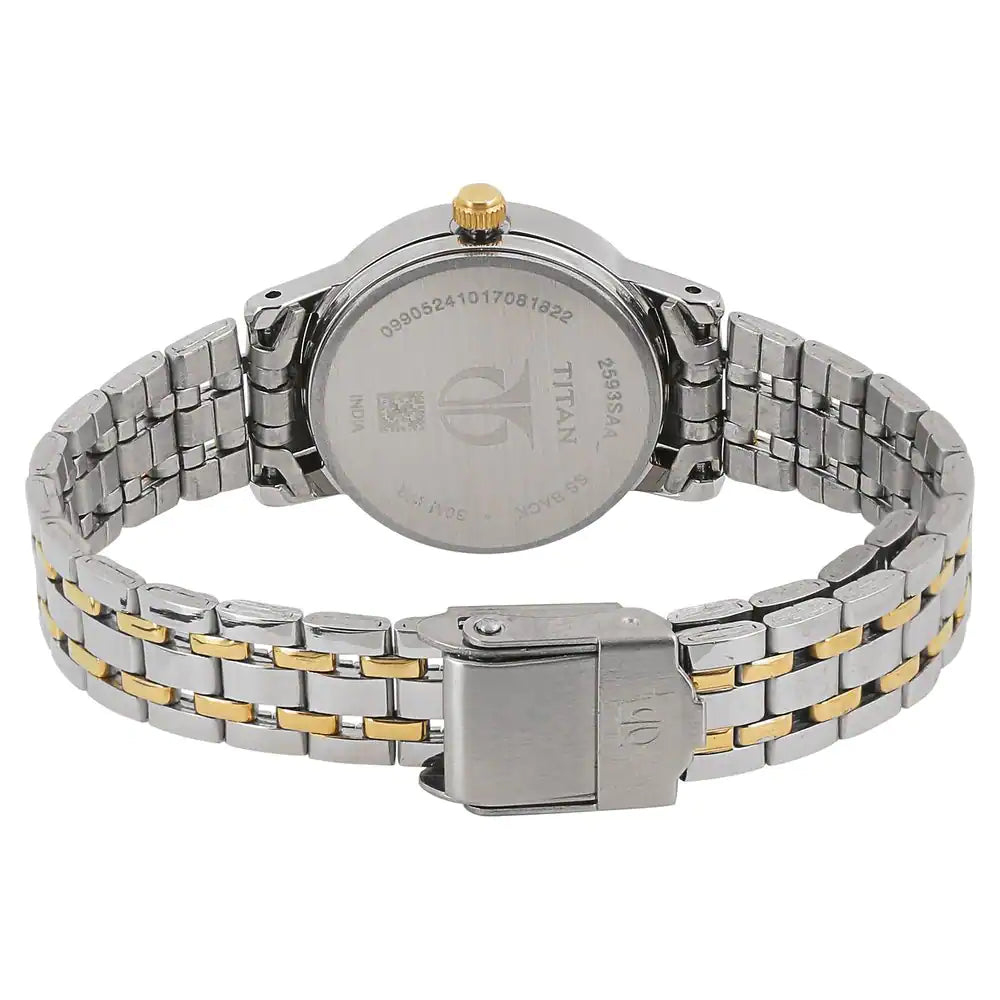TITAN Champagne Dial Two Toned Stainless Steel Strap Watch - 2593BM01 - KRISHNA WATCH COMPANY