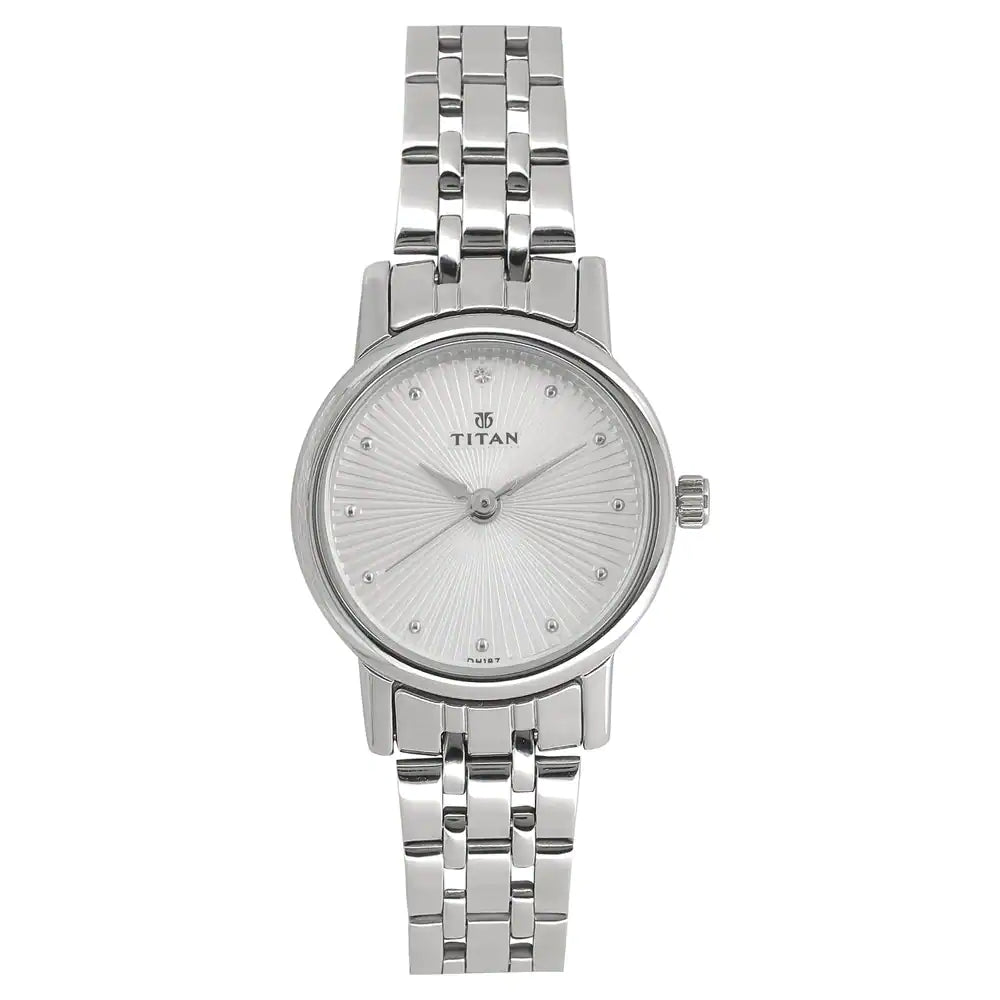 Titan Silver Dial Silver Stainless Steel Strap Watch NP2593SM01 (DH187) - KRISHNA WATCH COMPANY