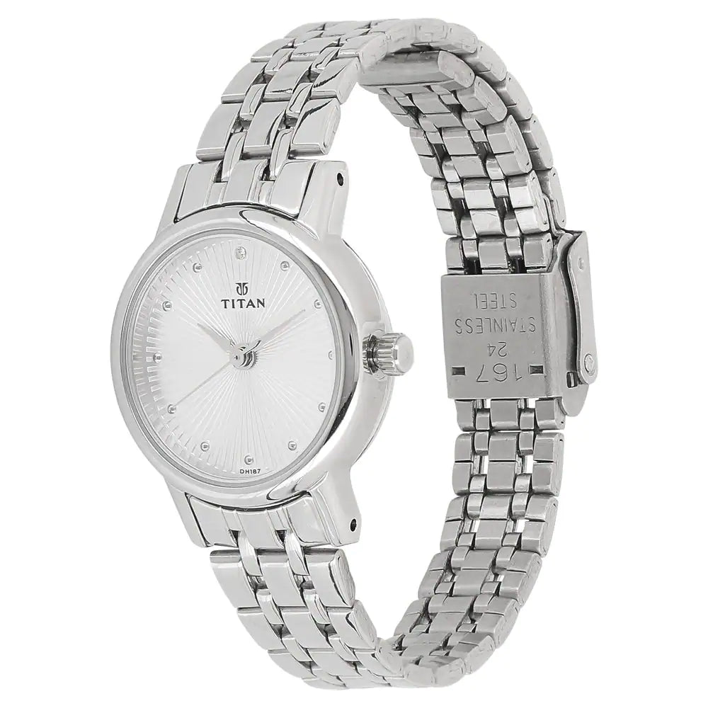 Titan Silver Dial Silver Stainless Steel Strap Watch NP2593SM01 (DH187) - KRISHNA WATCH COMPANY