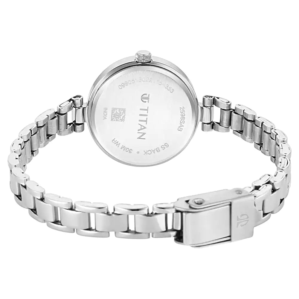 Titan Lagan Pink Dial Metal Strap Watch 2598SM06