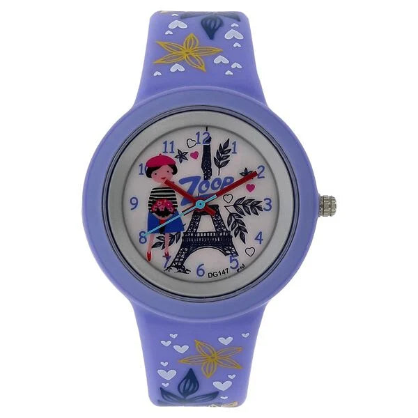 Zoop Analog Watch with White Dial & Purple Strap for Girls Kids, from House of Titan nu26006pp02w