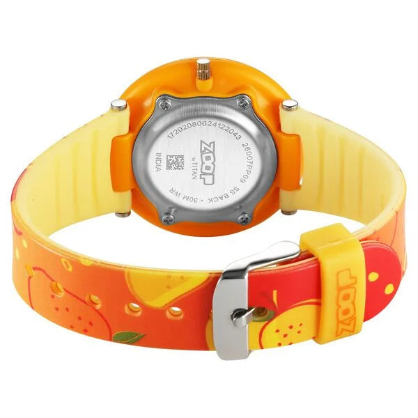 Zoop By Titan Fruit Story Quartz Analog Orange Dial Plastic Strap Watch For Kids 26007pp09w - KRISHNA WATCH COMPANY