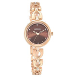 Titan Lagan Brown Dial Analog Metal Strap Watch for Women NR2601WM04