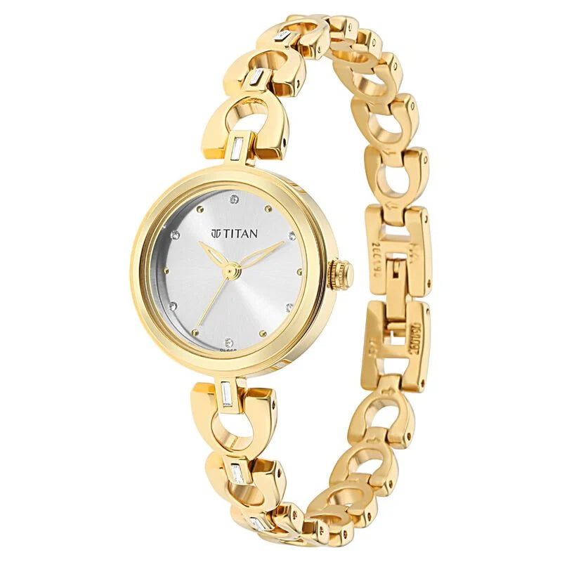 Titan Lagan Silver Dial Analog Metal Strap Watch for Women 2601YM04 - KRISHNA WATCH COMPANY