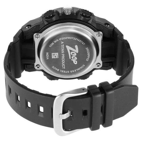 Zoop By Titan Quartz Analog Digital Black Watch for Kids - 26026PP02W - KRISHNA WATCH COMPANY