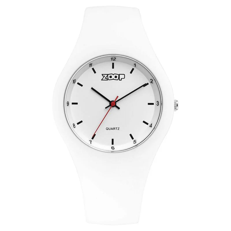 Zoop By Titan Pop Integrated Quartz Analog White Dial Silicone Strap Watch for Kids 26031PP02W - KRISHNA WATCH COMPANY