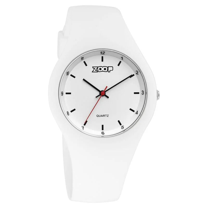 Zoop By Titan Pop Integrated Quartz Analog White Dial Silicone Strap Watch for Kids 26031PP02W - KRISHNA WATCH COMPANY